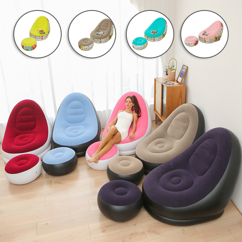 CloudRest: Sofá Inflable Portátil con Puf
