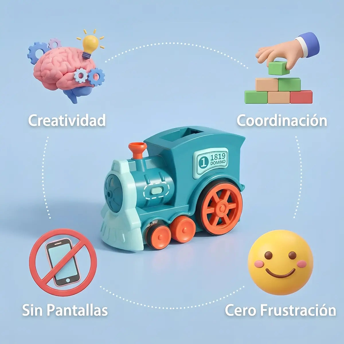 DomiTrain™ | Hace el trabajo difícil para que tú disfrutes la magia de derribarlo