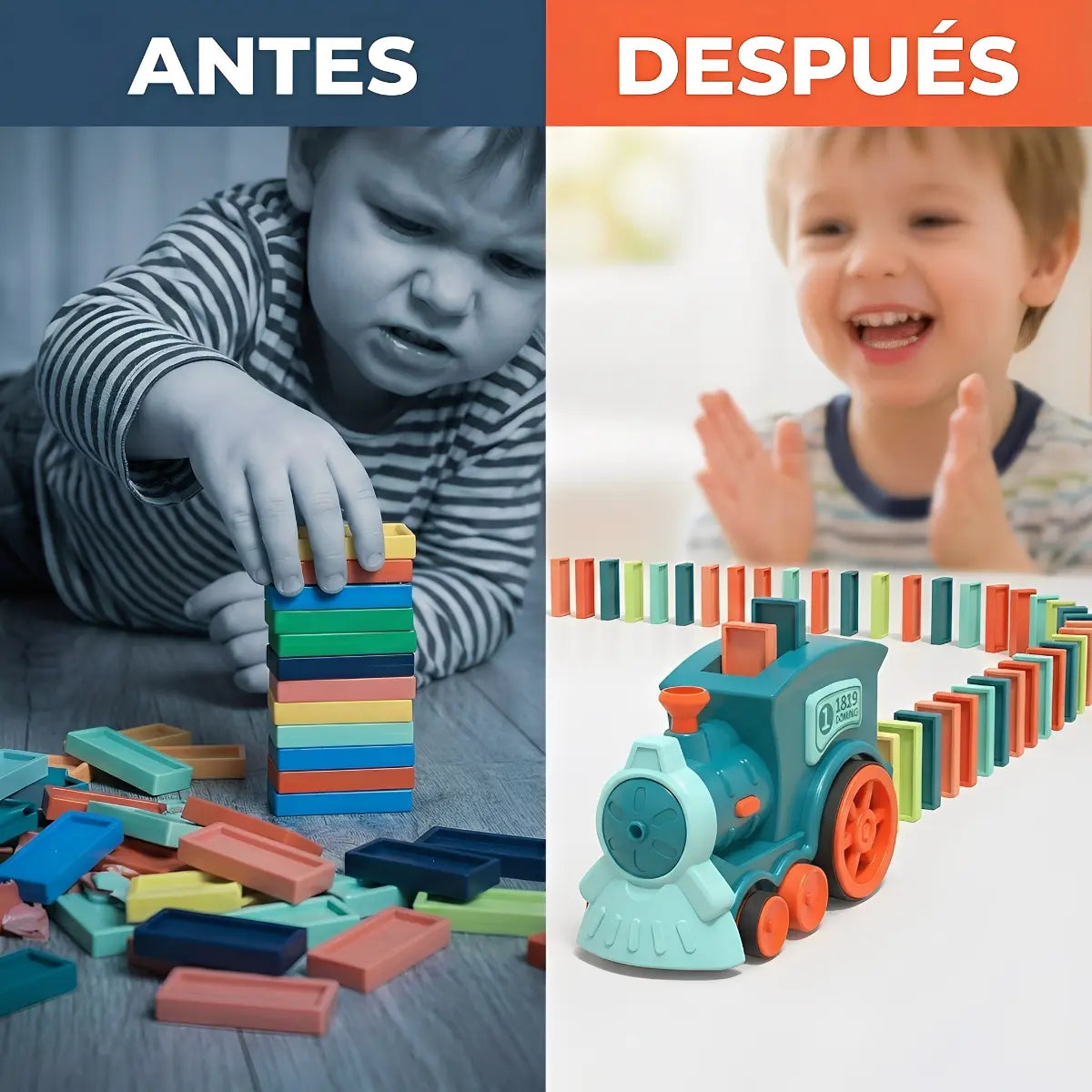 DomiTrain™ | Hace el trabajo difícil para que tú disfrutes la magia de derribarlo