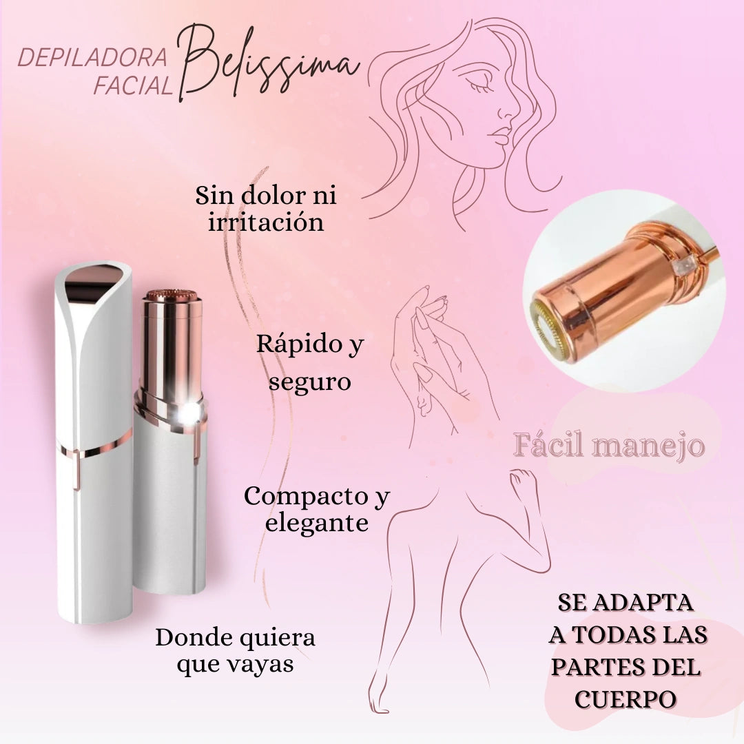 Kit Belissima: Mini Depiladora Facial y Lápiz Depilador de Cejas