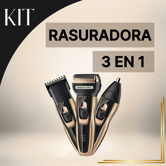 Kit Rasuradora Geemy 3 en 1 Recargable